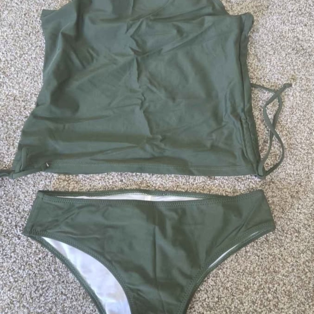 Olive Green Women's Swim Set